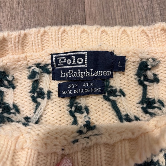 Vintage Polo Ralph Lauren Fair Isle Polo Bear Sweater - Picture 5 of 7